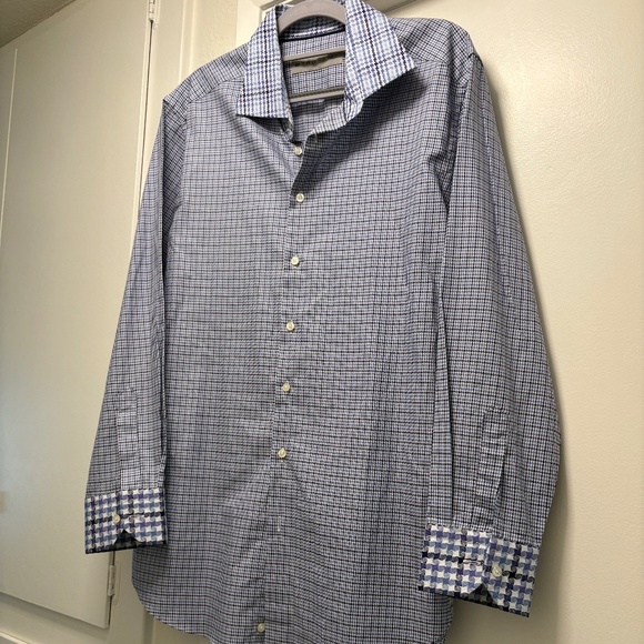 Luxurious Etro shirt with contrasting cuffs/collar - size 43/XL - Picture 1 of 8
